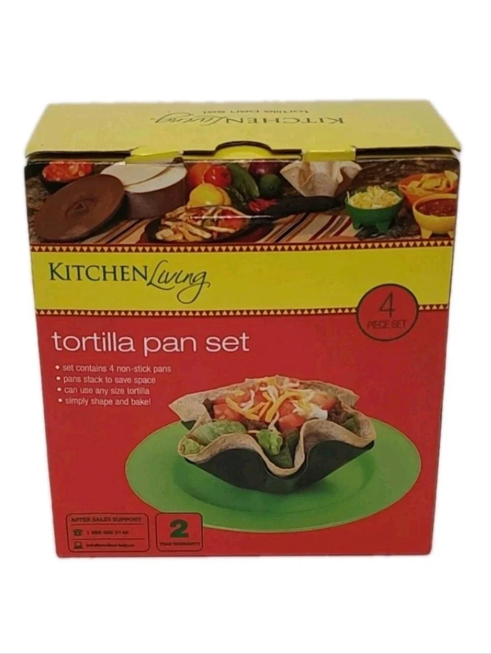 NEW Set of 4 Non Stick Tortilla Shape Pans Oven & Dishwasher Safe Kitchen Living